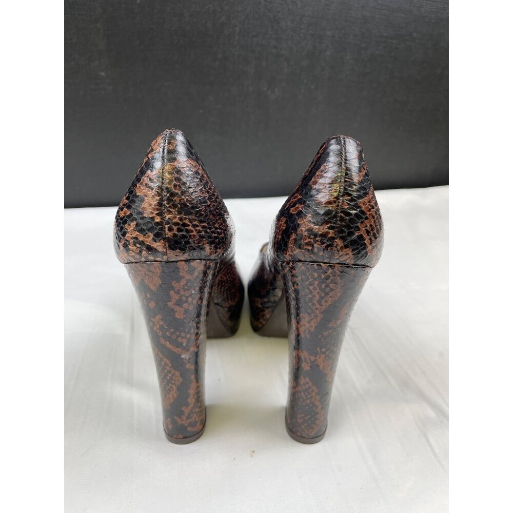 Michael Kors Women's Brown Genuine Snake Shoes/Heels 5.25" Size 7.5 SKU 4234 - Picture 5 of 7